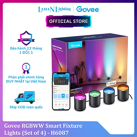 Đèn LED gắn tường trang trí nội thất Govee RGBWW Smart Fixture Light H6087 | Thắp sáng phòng khách, cầu thang, hành lang