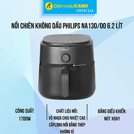 Nồi chiên không dầu Philips NA130/00 6.2L(imei) - Hàng Chính Hãng