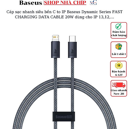Cáp sạc nhanh siêu bền C to IP Baseus Dynamic Series FAST CHARGING DATA CABLE 20W dùng cho IP 13,12,... - Hàng chính hãng
