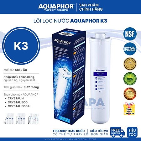 Bộ 3 Lõi Lọc Nước AQUAPHOR Nhập Khẩu Thay Cho Máy AQUAPHOR CRYSTAL H - Hàng Chính Hãng