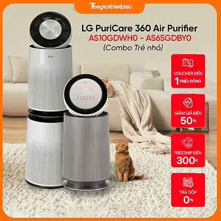 Máy lọc không khí LG PuriCare360 - AS10GDWH0 2 tầng - AS65GDBY0 Alpha 1 tầng - Hàng chính hãng LG