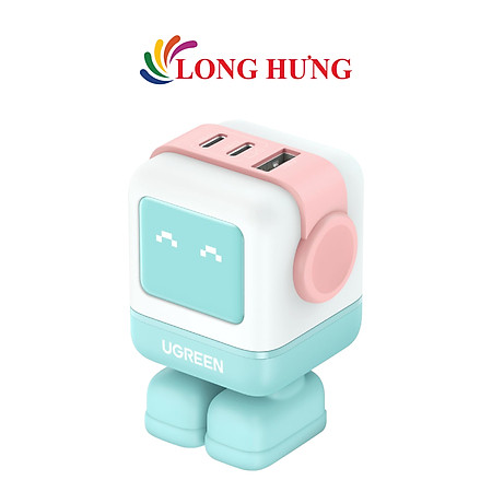 Cốc sạc Ugreen Uno RG GaN 1USB 2Type-C Robot Fast Charger 65W CD361 - Hàng chính hãng