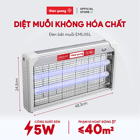 Đèn Bắt Muỗi Điện Quang ĐQ EML05L (483 x 65 x 245 mm)
