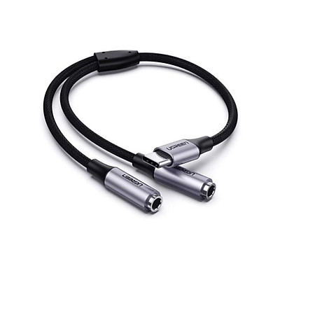 Ugreen 30732 20CM màu Trắng Cáp chuyển đổi TYPE C sang 2 đầu 3.5mm Không DAC AV144  Hàng chính Hãng