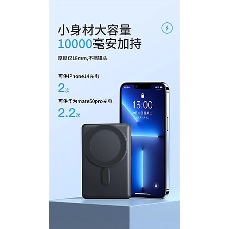 Pin Wiwu Magentic Power Bank JC-20 cho iphone 12 trở lên, dung lượng pin 10000mAh, sạc thông minh 15W - Hàng chính hãng