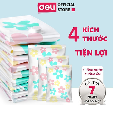 Túi Hút Chân Không Đựng Quần Áo, Chăn Ga Gối, Thú Bông Deli - Loại Dày Cao Cấp, Nhiều Hoạ Tiết, Bảo Vệ Quần Áo, Chăn Ga Khỏi Ẩm, Nấm Mốc, Chống Nước Tuyệt Đối