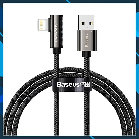 Cáp sạc nhanh 2.4A truyền dữ liệu Baseus Legend Series Elbow dây dù có đèn Led dài 1M dành cho iPhone/iPad - Hàng chính hãng
