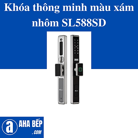 Khóa thông minh màu xám nhôm SL588SD. Hàng Chính Hãng