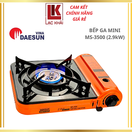Bếp Ga Mini Maxsun MS-3500 - Công Suất 2900W, Kiềng Bếp Phủ Sứ, Vòng Chắn Gió - Hàng chính hãng - Bảo hành 12 tháng