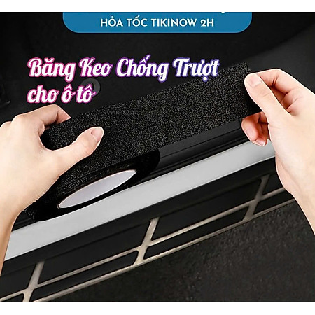 5cm x 2.5m Băng Keo Nhám Chống Trơn Trượt Cầu Thang, Bậc Cửa Oto MÀU ĐEN
