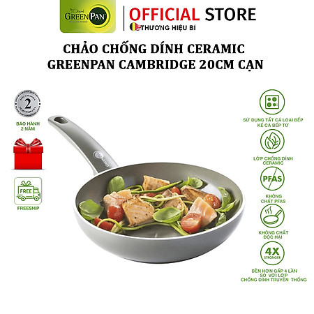 Chảo chống dính Ceramic 20cm lòng sâu GreenPan Cambridge - 640431