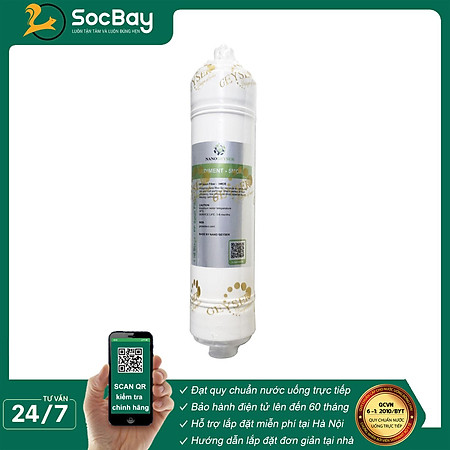 Lõi đúc Sediment 5 Micron Nano Geyser, Lõi lọc nước số 1 máy RO lõi đúc - Hàng Chính Hãng