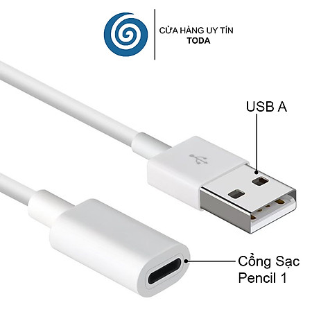 Cáp Sạc cho Apple Pencil 1 - Hàng Chính Hãng