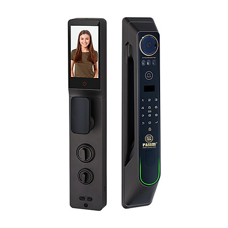 Khóa điện tử thông minh khóa nhận diện khuôn mặt PASINI PS02CG60A (Đen) PS03CS60A (Bạc) với 7 phương thức mở khóa nhận diện khuôn mặt, vân tay, thẻ từ, mật khẩu