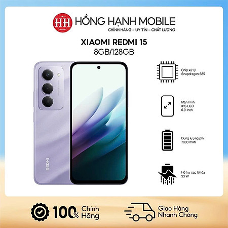 Điện Thoại Xiaomi Redmi 15 8GB/128GB - Hàng Chính Hãng