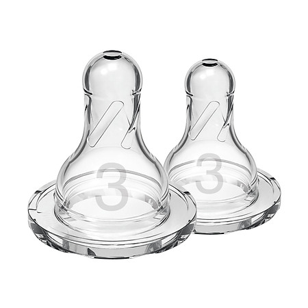 Bộ 2 núm ti Dr.Brown's bình sữa cổ thường Số 3 (6 - 9 tháng)