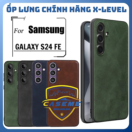 Ốp Lưng Da X-Level Dành Cho Samsung S24 FE Sang Trọng, Chống Sốc, Da PU Cao Cấp - Hàng Nhập Khẩu