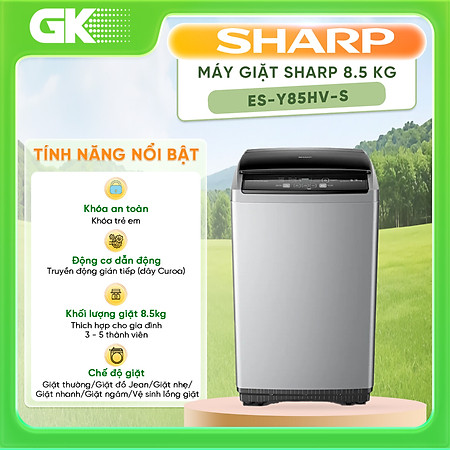 Máy giặt Sharp 8.5kg ES-Y85HV-S - Hàng chính hãng (chỉ giao HCM)