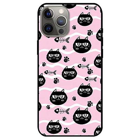 Ốp lưng dành cho Iphone 12 Mini - 12 / 12 Pro - 12 Pro Max mẫu Mèo Đen Và Xương Cá