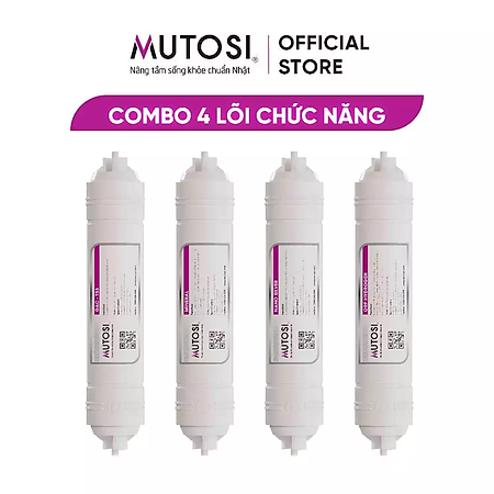 Combo 4 lõi chức năng Mutosi TKNO - Lõi T33/GAC, Khoáng đá, ORP Hydrogen, Nano bạc - Hàng chính hãng Mutosi