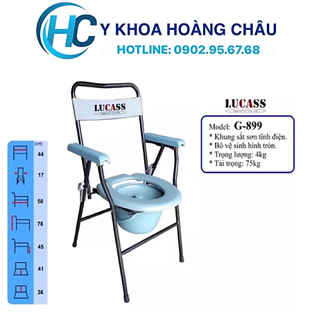 Ghế Bô Vệ Sinh Không Bánh Xe, Khung Sơn, Bô Tròn Lucass G-899( G899 )(Tiêu Chuẩn Mỹ)