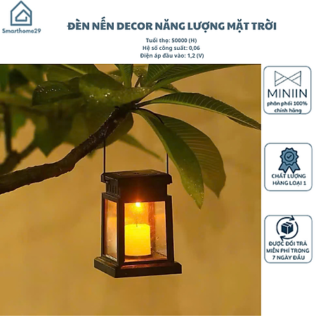 Đèn Trang Trí Sân Vườn Năng Lượng Mặt Trời - Đèn Decor Ban Công, Sân Thượng, Bonsai Cực Chill - Đèn nến Tích Điện - Hàng Chính Hãng MINIIN
