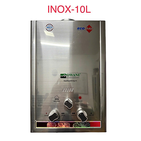 Bình Tắm Dùng Gas OWANI INOX-10L Ống Đồng 8MM - Hàng Chính Hãng