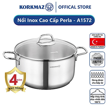 Nồi inox 18/10 Korkmaz Perla 8.5 lít - 28x14 cm