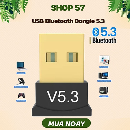 USB Bluetooth Dongle Bluetooth 5.3 – Bộ thu phát BT không dây cho PC, Laptop