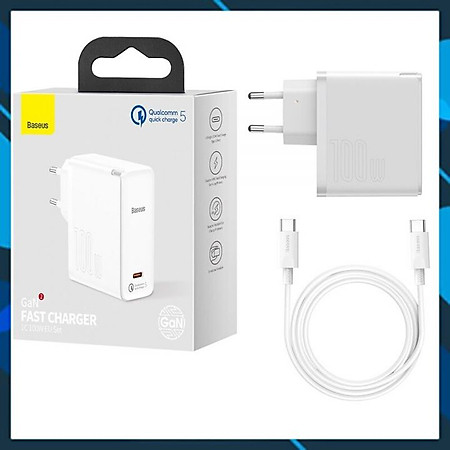 Bộ sạc siêu nhanh Baseus GaN2 Fast Charger 1C 100W (GaN2 Technology, QC5.0/QC4.0/PD3.0/ PPS Multi Quick Charge Protocol Support) - Hàng Chính Hãng