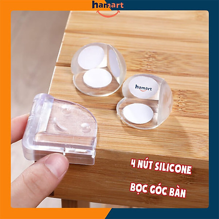 SET 2 Nút Silicone Bọc Cạnh Bàn Ghế Bịt Góc Chống Va Đập Bảo Vệ An Toàn Cho Bé Tròn & Vuông Keo Dán 3M