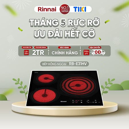 Bếp hồng ngoại Rinnai RB-E31HV mặt kính Schott 5200W - Hàng chính hãng.