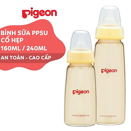 Bình sữa cổ hẹp PPSU Pigeon 160ml/ 240ml