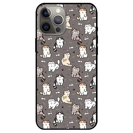 Ốp lưng dành cho Iphone 12 Mini - 12 / 12 Pro - 12 Pro Max mẫu Họa Tiết Mèo Xám