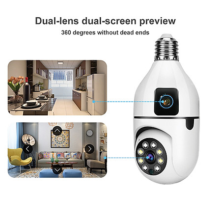CAMERA YOOSEE BÓNG ĐÈN 2 MẮT QS211 FHD XEM 2 KHUNG HÌNH, HÌNH ẢNH SẮC NÉT, QUAY ĐÊM CÓ MÀU - HÀNG CHÍNH HÃNG