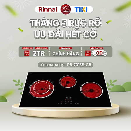 Bếp hồng ngoại Rinnai RB-7013E-CB mặt kính Schott 5200W - Hàng chính hãng.