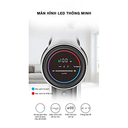 Máy Hút Bụi Cầm Tay, Máy Hút Bụi Không Dây TINECO Pure One X Thương Hiệu Mỹ Lực Hút 12,000 Pa, Có Kết Nối App Theo Dõi, Công Suất 220 W - Hàng Chính Hãng - Bảo Hành 24 Tháng