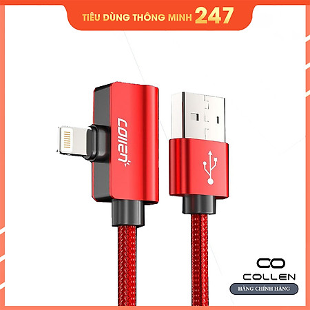 Cáp Sạc Nhanh Collen, Tích Hợp Tai Nghe Đầu Ngang Gaming, Chống Đứt, Chống Rối, dành cho iPhone XS max/11/11 Pro max ( Màu ngẫu nhiên ) - Hàng Chính Hãng