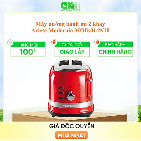 Máy nướng bánh mình 2 khay Ariete Modernia MOD.0149/10 Hàng Chính Hãng