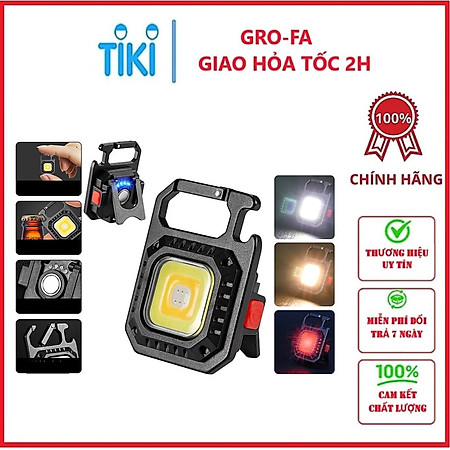 Móc Khóa Đèn Pin Đa Chức Năng Có Chống Nước Tặng Kèm Cáp Sạc - Hàng chính hãng