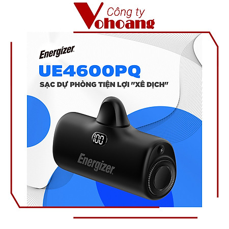 Sạc dự phòng Energizer UE4600PQ mini Dung lượng 4600mAh tích hợp đầu sạc TypeC - Hàng chính hãng