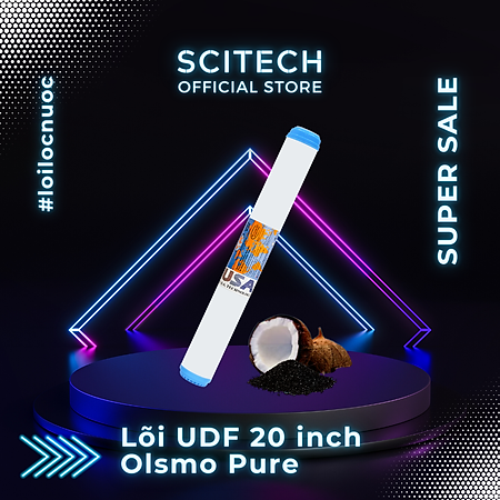Lõi lọc nước số 2 UDF 20 inch Olsmo Pure by Scitech dùng trong máy lọc nước RO, bộ lọc thô - Hàng chính hãng