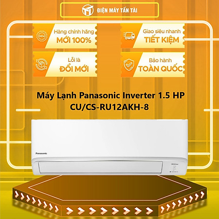 Máy lạnh PANASONIC 1.5HP CU/CS - RU12AKH -8 - Hàng chính hãng - Chỉ giao HCM
