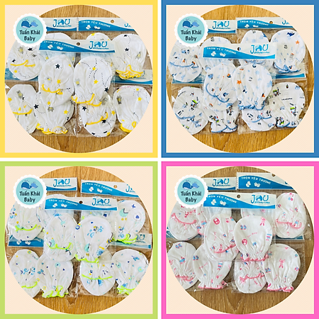 Combo 5 đôi bao tay, bao chân, phụ kiên thời trang sơ sinh 100% cotton, mềm, mịn, thoáng mát, giữ ấm cho bé tốt