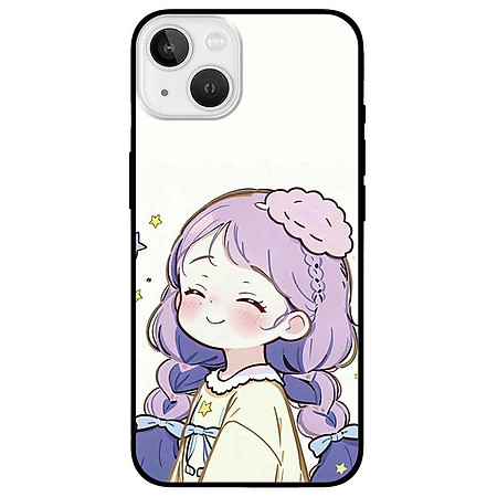 Ốp lưng cho iPhone 12 - iPhone 12 Pro - 12 Pro Max - 13 Mini - iPhone 13 - 13 Pro - 13 Pro Max - Cô Gái Tóc Tím - Hàng Chính Hãng
