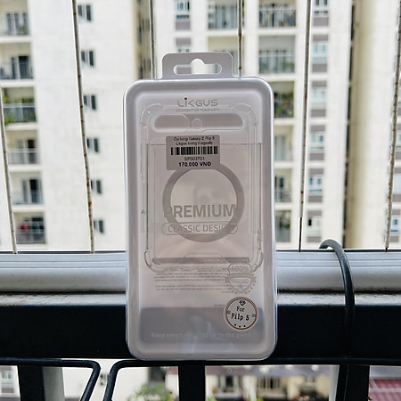 Ốp lưng dành cho Galaxy Z Flip 5 Likgus trong suốt có sạc không dây- hàng chính hãng