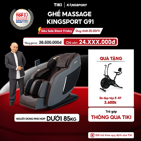 CHỈ GIAO MIỀN NAM | Ghế massage KINGSPORT G91 cao cấp con lăn 3D với 15 bài tập, chế độ quét cơ thể thông minh, túi khí massage chân cao