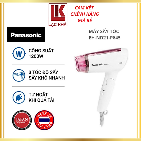 Máy Sấy Tóc Panasonic EH-ND21-P645 - Công suất 1200W - Hàng chính hãng - Bảo Hành Chính Hãng 12 tháng, Chất lượng Nhật Bản