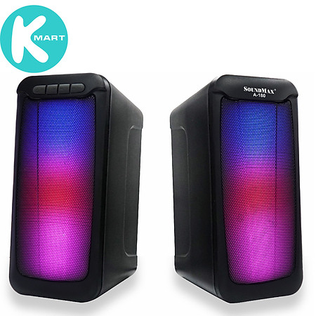 Loa Vi Tính SoundMax A180 2.0 10W (RMS) LED RGB / Jack 3.5mm / Bluetooth 5.0 - Hàng chính hãng