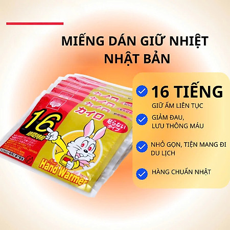 COMBO 4 Miếng Dán Giữ Nhiệt Nhật Bản - Giữ Ấm Cơ Thể Đến 16h Miếng Sưởi Quạt Sưởi - Hàng Nhập Khẩu
